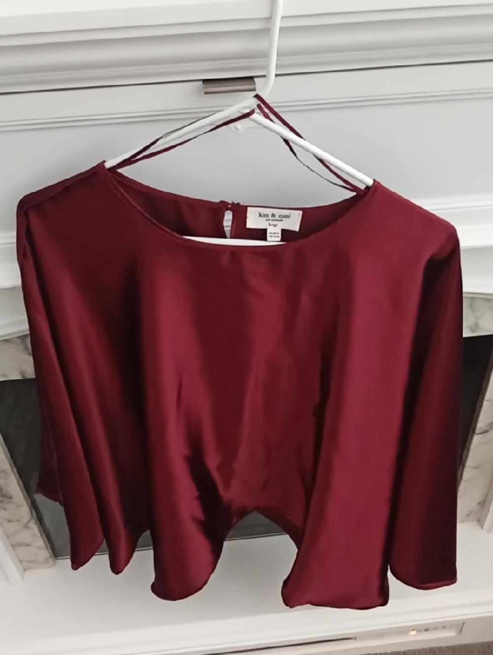 Shiny Satiny Wine Blouse